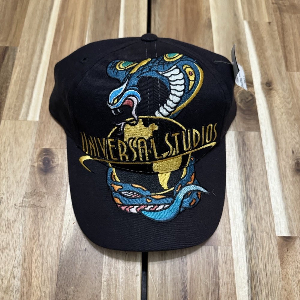 Vintage Universal Studios Hat Adult Snake Bite Adjustable All Over Print 90s NWT
